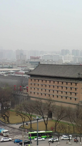西安城墙古建筑航拍视频视频