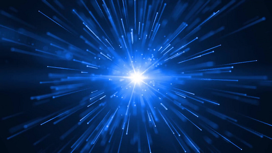 蓝色粒子光线背景视频