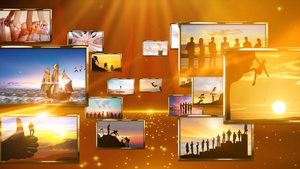 企业年会照片墙汇聚开场AE模板24秒视频