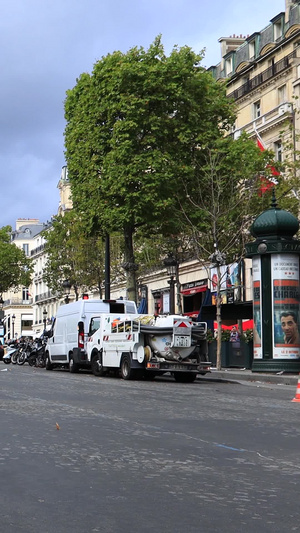 法国首都巴黎著名香榭丽舍大道与凯旋门实拍视频合集城市建筑57秒视频