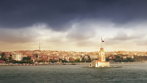 日落时在伊斯坦布尔岛8秒视频