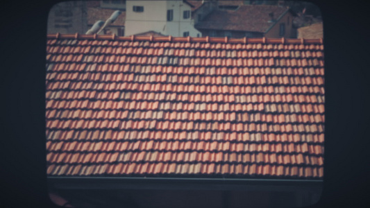 欧洲老旧的欧洲城市房子红砖屋顶视频