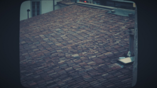欧洲老旧的欧洲城市房子红砖屋顶视频