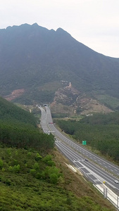 莞惠高速莲花山隧道航拍交通运输视频