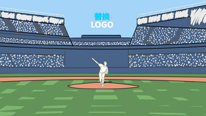 卡通手绘风格棒球比赛片头AE模板10秒视频