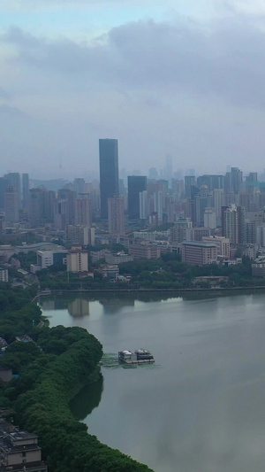 航拍武汉水果湖和汉秀剧场武汉城市宣传片28秒视频