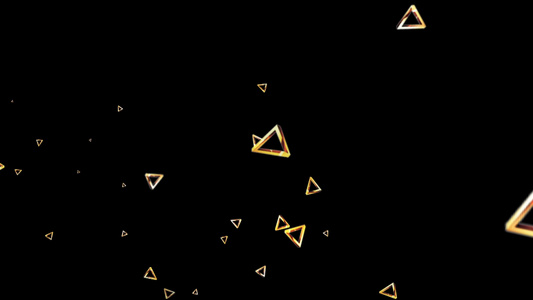 金色三角光元素视频