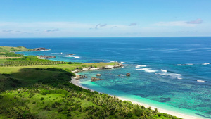 热带岛屿有环礁湖和白沙滩喀拉莫群岛菲利平群岛13秒视频