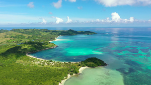 一个热带岛屿拥有松石环礁湖和沙滩喀拉莫群岛菲利平群岛16秒视频