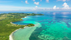 一个热带岛屿拥有松石环礁湖14秒视频