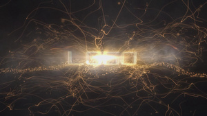 金色粒子爆炸logo演绎7秒视频