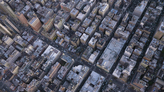 曼哈顿中城区的城市景观住宅区鸟瞰图美国纽约市视频