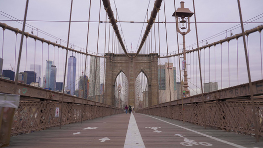 布鲁克林桥和曼哈顿天线纽约新城稳定子弹射中美国联合视频