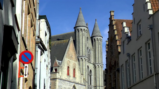 布鲁日圣母教堂位于比利时布鲁日视频