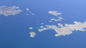 飞越希腊群岛上空空中拍摄到的画面34秒视频