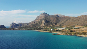 空中俯视法拉萨纳海滩在希腊克里特岛法拉萨纳海滩是克里特岛31秒视频
