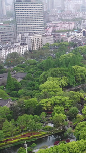 宁波月湖风光航拍视频5A景区视频