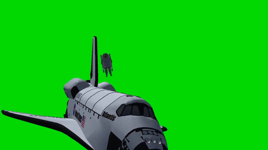 太空穿梭机飞越自由绿色屏幕视频
