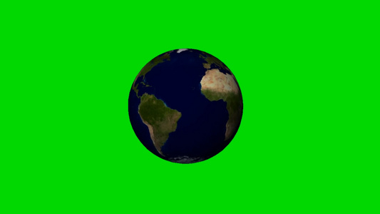 无旋转绿色屏幕中的行星地球视频