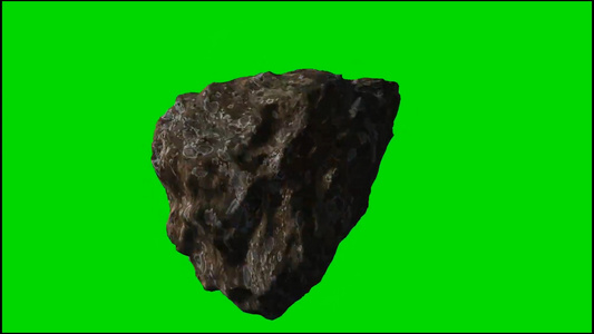 旋转中的小行星流星绿色屏幕效果视频