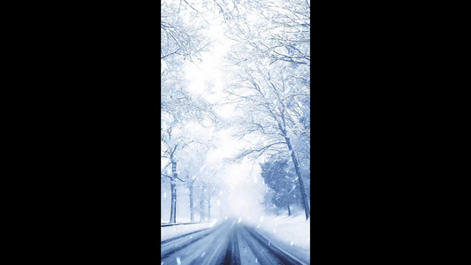 唯美冬日卡通雪景背景视频