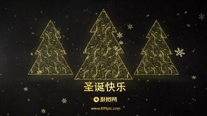 摄图网金色粒子圣诞节新年祝福片头AECC2015模板34秒视频