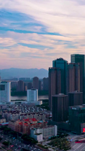 福州城市CBD移动延时摄影福州第一高楼视频