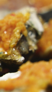 慢动作升格拍摄素材海鲜水产中式美食烧烤碳烤宵夜小吃慢镜头视频