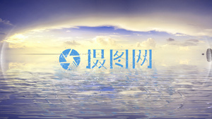 清新湖面水滴汇聚logo10秒视频