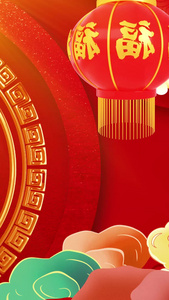 红灯笼新年喜庆背景视频传统节日视频