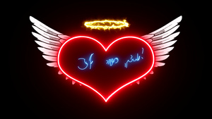 天使的心与翅膀和文字在明亮的光辉中的爱的宣言爱情卡16秒视频