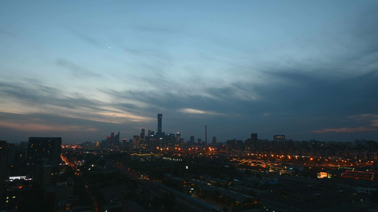 北京城市CBD中心全景延时摄影视频