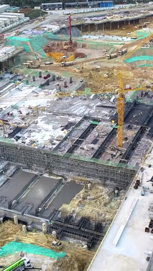 地下购物中心施工建筑工地33秒视频