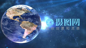 三维地球Logo展示片头模板15秒视频