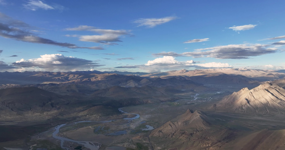 航拍西藏山脉云海风光视频
