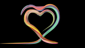 色彩多彩的刷子油漆心脏形状13秒视频