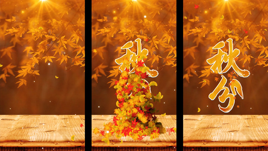 唯美的秋分落叶片头AE模板视频