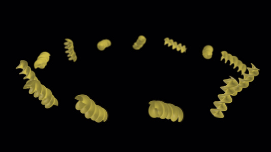 意大利面fusilli旋转一圈回转旋转木马选择性焦点视频