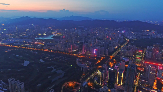 深圳城市天际线4K航拍夜景视频