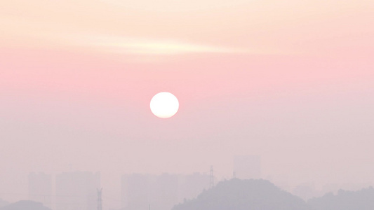 原创实拍浪漫粉色日出视频