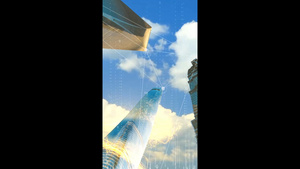 粒子高楼大厦科技感背景9秒视频