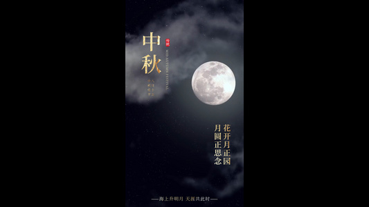 中秋节唯美月亮视频海报视频