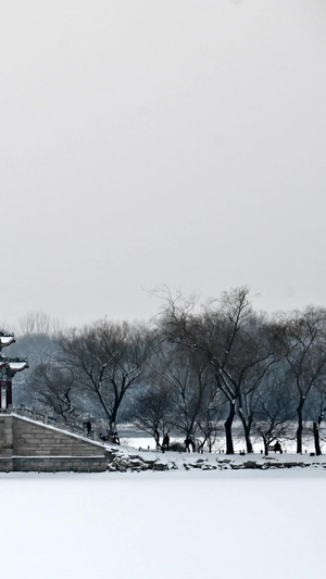 北京颐和园镜桥延时北京雪景9秒视频