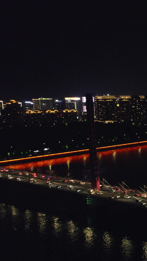 航拍2个杭州西兴大桥特写环绕79秒视频