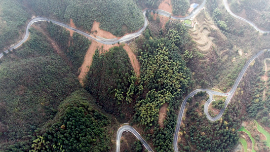 4K航拍高山盘山公路视频