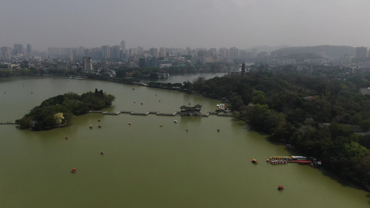 航拍广东惠州西湖5A景区视频