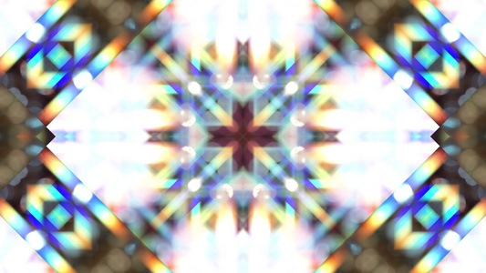 带有光和晶体的抽象甘蓝显影镜背景视频