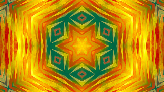 抽象对称的黄色甘蓝镜背景视频