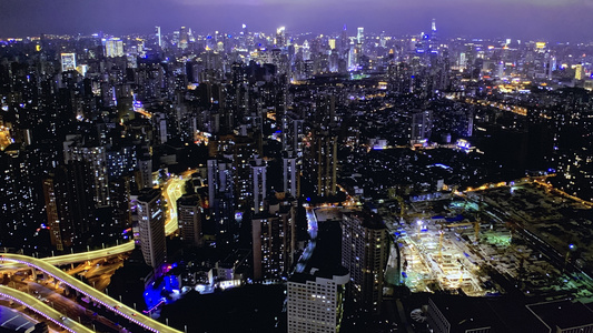 上海浦西夜景4K航拍视频