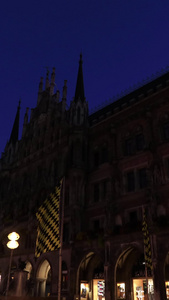 欧洲德国旅游名城慕尼黑旅游景点主教堂夜景延时视频夜转日视频